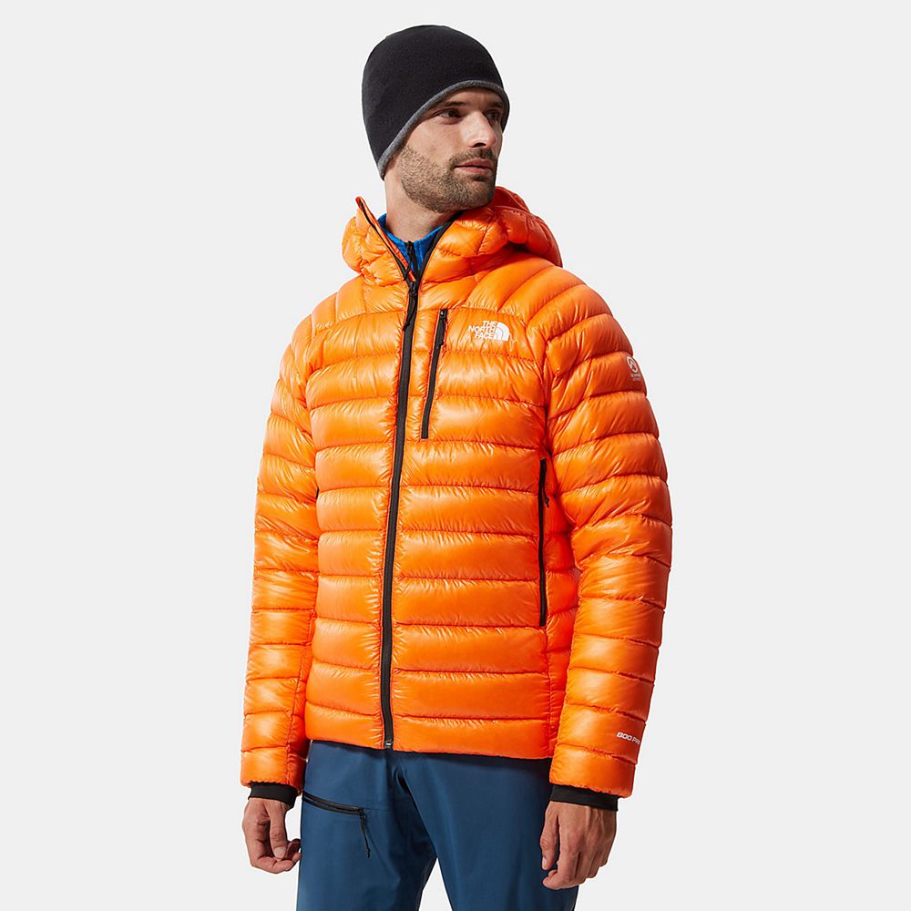 The North Face Winter Jacket Mens Australia - The North Face Summit Hooded Red Orange Mountaineering